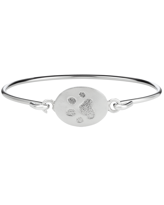 Pet Paw Print Sterling Bangle Bracelet